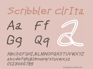 Scribbler ClrIta Version 1.001 Font Sample