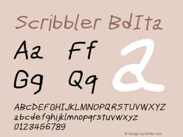 Scribbler BdIta Version 1.001 Font Sample