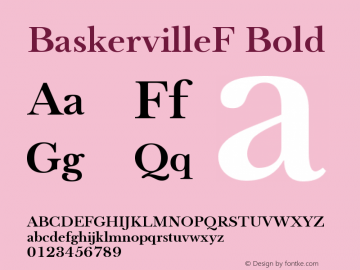 BaskervilleF Bold Version 1.000 Font Sample