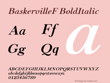 BaskervilleF BoldItalic Version 1.001图片样张