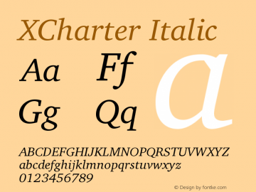 XCharter Italic Version 1.0 Font Sample