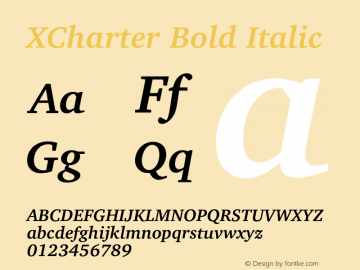 XCharter Bold Italic Version 1.0图片样张