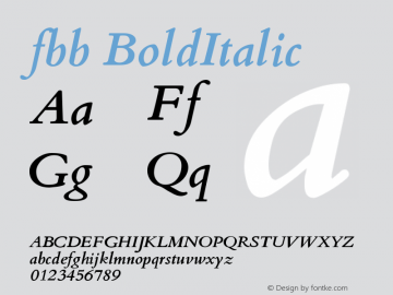 fbb BoldItalic Version 0.9图片样张