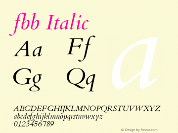 fbb Italic Version 0.9图片样张