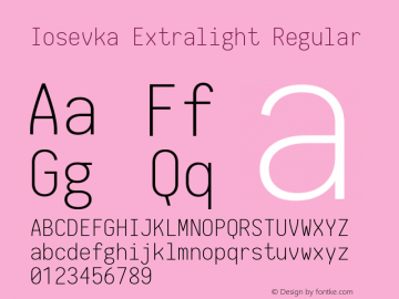 Iosevka Extralight Regular 1.10.2图片样张