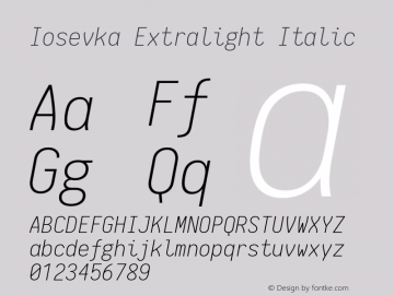 Iosevka Extralight Italic 1.10.2图片样张