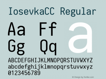 IosevkaCC Regular 1.10.2 Font Sample