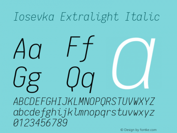 Iosevka Extralight Italic 1.10.2图片样张