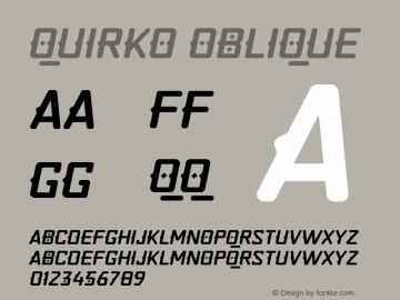 Quirko Oblique 1.000 Font Sample