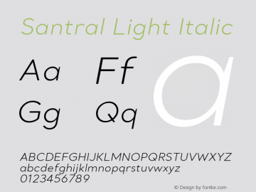 Santral Light Italic Version 1图片样张