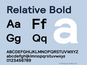 Relative Bold Version 1.000 Font Sample