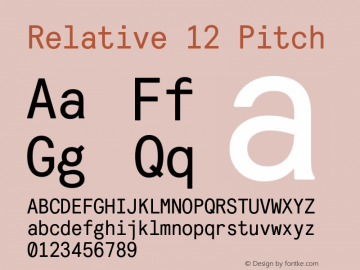 Relative 12 Pitch Version 1.000 Font Sample
