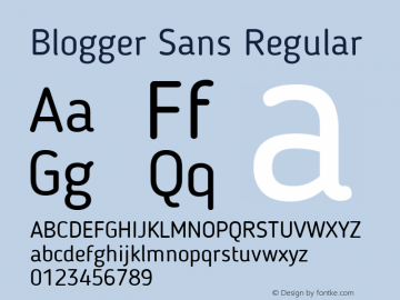 Blogger Sans Regular 1.1; CC 4.0 BY-ND Font Sample