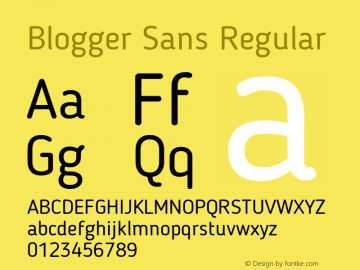 Blogger Sans Regular 1.2; CC 4.0 BY-ND Font Sample