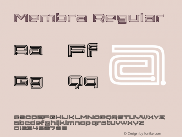 Membra Regular Version 1.000 2007 initial release Font Sample