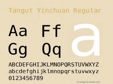 Tangut Yinchuan Regular Version 9.000 Font Sample