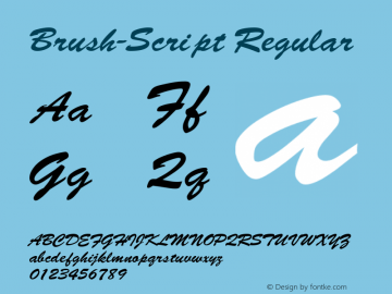 Brush-Script Regular Converted from c:\word\truetype\polices\BRUSHSCR.TF1 by ALLTYPE图片样张