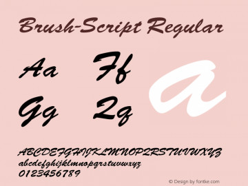 Brush-Script Regular Converted from U:\HOME\PEARCE\AT\TTFONTS\ST000012.TF1 by ALLTYPE图片样张