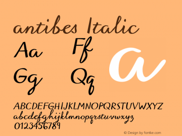 antibes Italic 1.000图片样张