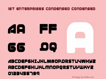 1st Enterprises Condensed Condensed Version 1.0; 2017 Font Sample