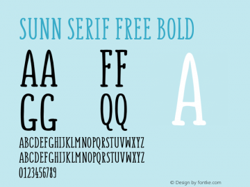 SUNN Serif Free Bold Version 1.10 January 3, 2017图片样张