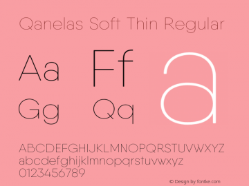 Qanelas Soft Thin Regular Version 1.000;PS 001.000;hotconv 1.0.88;makeotf.lib2.5.64775 Font Sample