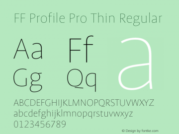 FF Profile Pro Thin Regular Version 7.504; 2013; Build 1024;com.myfonts.easy.fontfont.ff-profile.pro-thin.wfkit2.version.4gMs图片样张