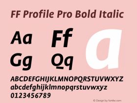 FF Profile Pro Bold Italic Version 7.504; 2011; Build 1025;com.myfonts.easy.fontfont.ff-profile.pro-bold-ita.wfkit2.version.4fQJ Font Sample