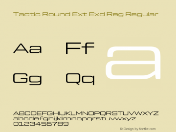 Tactic Round Ext Exd Reg Regular Version 1.000;PS 001.000;hotconv 1.0.88;makeotf.lib2.5.64775 Font Sample