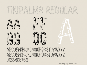 TikiPalms Regular Macromedia Fontographer 4.1.5 7/11/98 Font Sample