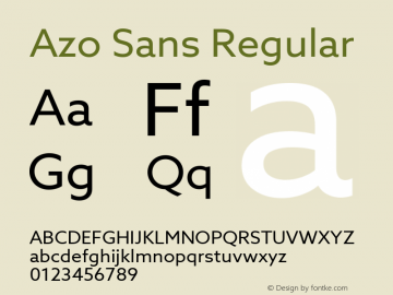 Azo Sans Regular Version 1.000 Font Sample