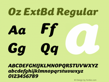 Oz ExtBd Regular 1.500; ttfautohint (v0.96) -l 8 -r 50 -G 200 -x 14 -w 