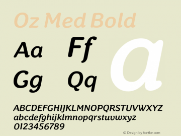 Oz Med Bold 1.500; ttfautohint (v0.96) -l 8 -r 50 -G 200 -x 14 -w 