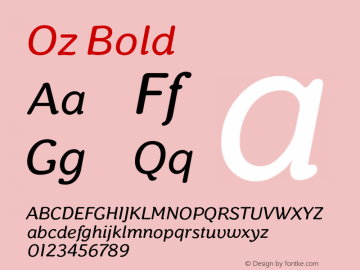 Oz Bold 1.500; ttfautohint (v0.96) -l 8 -r 50 -G 200 -x 14 -w 