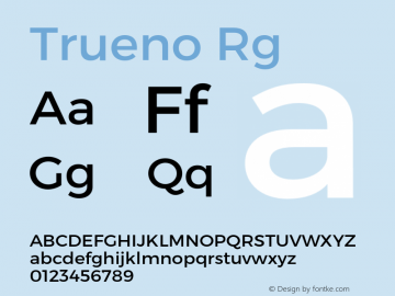 Trueno Rg Version 3.001b Font Sample
