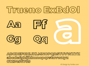 Trueno ExBdOl Version 3.001b Font Sample