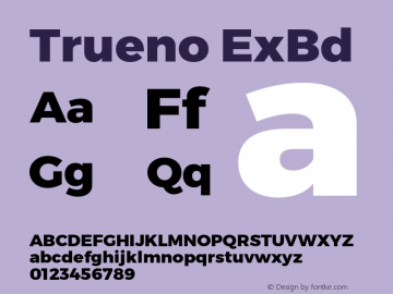 Trueno ExBd Version 3.001b Font Sample