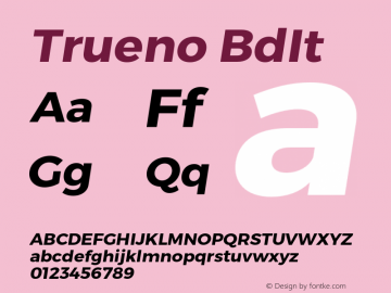 Trueno BdIt Version 3.001b Font Sample