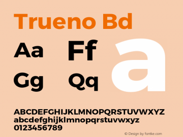 Trueno Bd Version 3.001b Font Sample