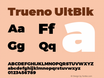 Trueno UltBlk Version 3.001b Font Sample