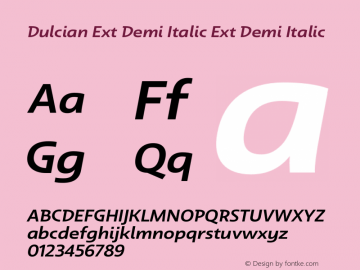 Dulcian Ext Demi Italic Ext Demi Italic Version 1.000图片样张