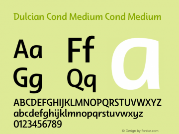 Dulcian Cond Medium Cond Medium Version 1.000 Font Sample