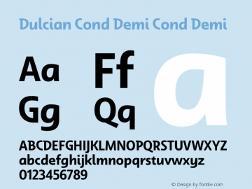 Dulcian Cond Demi Cond Demi Version 1.000 Font Sample