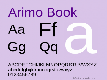 Arimo Book Version 1.23 Font Sample