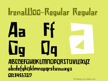 IrenaW00-Regular Regular Version 1.00 Font Sample