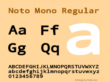 Noto Mono Regular Version 1.00 Font Sample