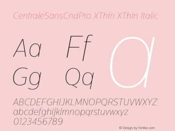 CentraleSansCndPro XThin XThin Italic Version 1.000图片样张