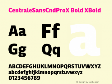 CentraleSansCndProX Bold XBold Version 1.000 Font Sample