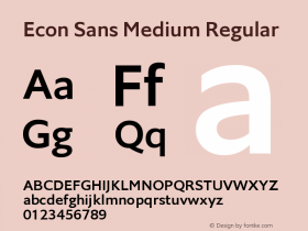 Econ Sans Medium Regular Version 1.000图片样张