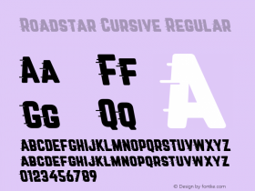 Roadstar Cursive Regular Version 1.001;PS 001.001;hotconv 1.0.88;makeotf.lib2.5.64775 Font Sample
